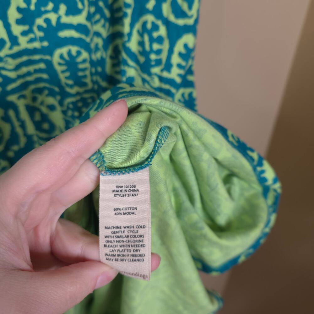 Soft Surroundings Short Santiago Gaia Dress in Tropical Green Size XL - Picture 7 of 8